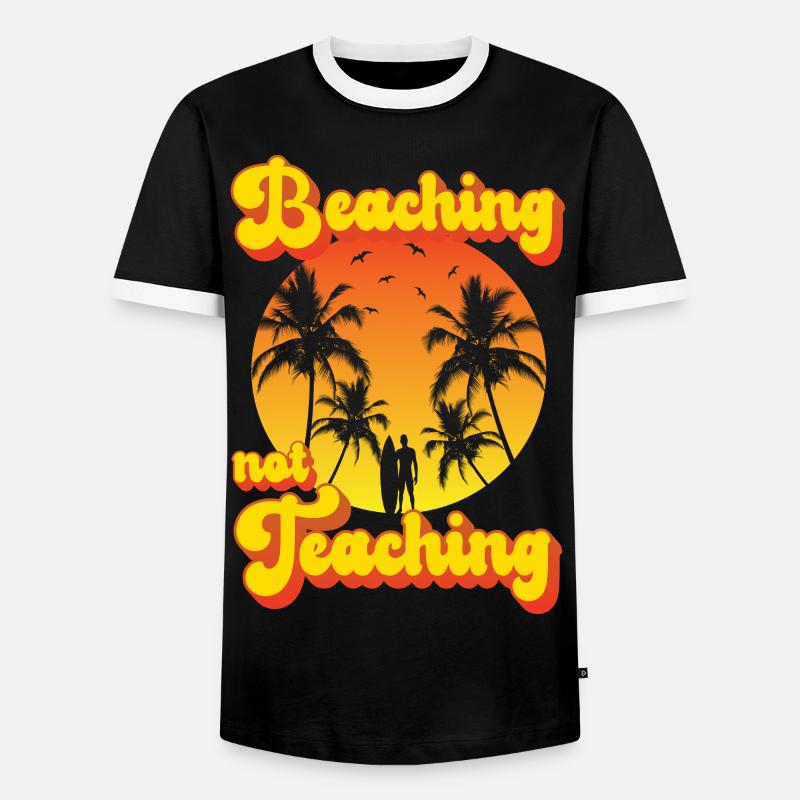 Beaching not Teaching - Männer Kontrast-T-Shirt - Schwarz/Weiß