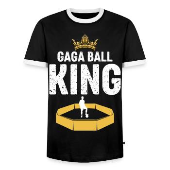 Revendiquez votre titre de Gaga Ball King - T-shirt contrasté Homme - noir/blanc - Devant - AI Model Female 172 light (172cm) & AI Model Male 178 light (178cm)