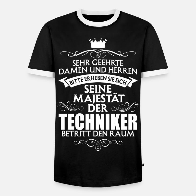 TECHNIKER - Majestät - Männer Kontrast-T-Shirt - Schwarz/Weiß