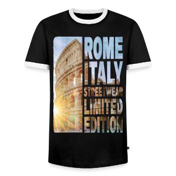 Rom Rome Italien Stadt Skyline Heimat Liebe - Männer Kontrast-T-Shirt - Schwarz/Weiß - Vorne - AI Model Female 172 light (172cm) & AI Model Male 178 light (178cm)