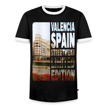Valencia Spanien Stadt Skyline Heimat Liebe - Männer Kontrast-T-Shirt - Schwarz/Weiß - Vorne - AI Model Female 172 light (172cm) & AI Model Male 178 light (178cm)