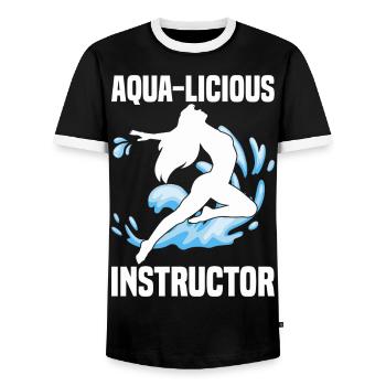 Wassergymnastik Geschenke | Water Aerobics Sport - Männer Kontrast-T-Shirt - Schwarz/Weiß - Vorne - AI Model Female 172 light (172cm) & AI Model Male 178 light (178cm)