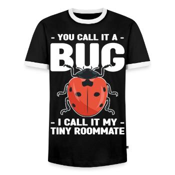 Insekten sammeln - Männer Kontrast-T-Shirt - Schwarz/Weiß - Vorne - AI Model Female 172 light (172cm) & AI Model Male 178 light (178cm)