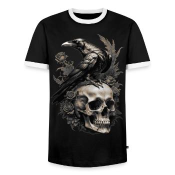 Âme sombre - T-shirt contrasté Homme - noir/blanc - Devant - AI Model Female 172 light (172cm) & AI Model Male 178 light (178cm)