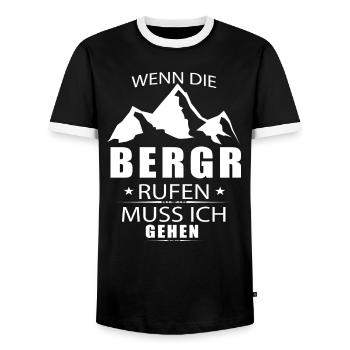 Mountains - Men's Ringer Shirt - black/white - Front - AI Model Female 172 light (172cm) & AI Model Male 178 light (178cm)
