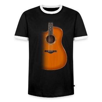 Akustik Gitarre Musiker Musik Gitarrist Geschenk - Männer Kontrast-T-Shirt - Schwarz/Weiß - Vorne - AI Model Female 172 light (172cm) & AI Model Male 178 light (178cm)