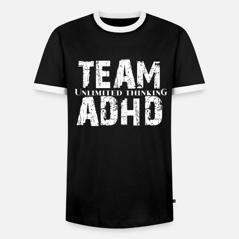 ADHD - Men's Ringer Shirt - black/white