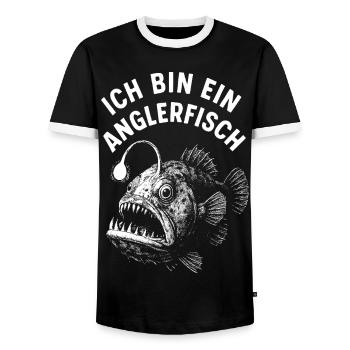 Déguisement de poisson Poisson-grenouille Carnaval sous-marin - T-shirt contrasté Homme - noir/blanc - Devant - AI Model Female 172 light (172cm) & AI Model Male 178 light (178cm)
