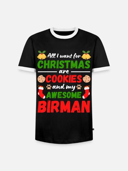 Weihnachten Birma Katze Kekse - Männer Kontrast-T-Shirt - Schwarz/Weiß