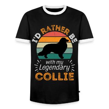 Legendärer Collie Vintage Retro - Männer Kontrast-T-Shirt - Schwarz/Weiß - Vorne - AI Model Female 172 light (172cm) & AI Model Male 178 light (178cm)
