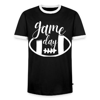 JOUR DE JEU - T-shirt contrasté Homme - noir/blanc - Devant - AI Model Female 172 light (172cm) & AI Model Male 178 light (178cm)