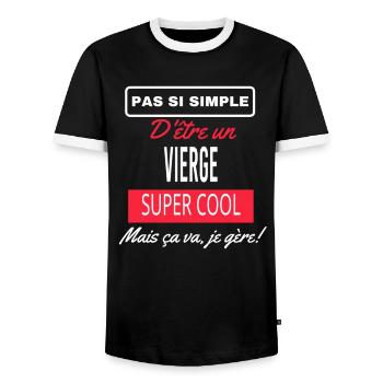 pas si simple VIERGE - T-shirt contrasté Homme - noir/blanc - Devant - AI Model Female 172 light (172cm) & AI Model Male 178 light (178cm)