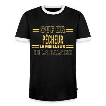 Meilleur de la galaxie PÊCHEUR - T-shirt contrasté Homme - noir/blanc - Devant - AI Model Female 172 light (172cm) & AI Model Male 178 light (178cm)