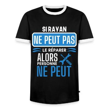 ne peut pas le réparer si Rayan - T-shirt contrasté Homme - noir/blanc - Devant - AI Model Female 172 light (172cm) & AI Model Male 178 light (178cm)