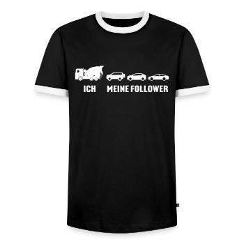 Betonmischerfahrer ich meine follower betonmischer - Männer Kontrast-T-Shirt - Schwarz/Weiß - Vorne - AI Model Female 172 light (172cm) & AI Model Male 178 light (178cm)