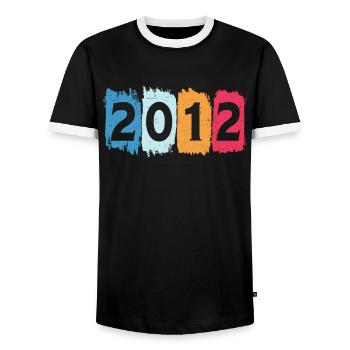 Retro 2012 t-shirt 12 vintage 2012 - Männer Kontrast-T-Shirt - Schwarz/Weiß - Vorne - AI Model Female 172 light (172cm) & AI Model Male 178 light (178cm)
