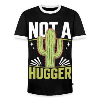 Cactus Cacti Desert Plant - Men's Ringer Shirt - black/white - Front - AI Model Female 172 light (172cm) & AI Model Male 178 light (178cm)