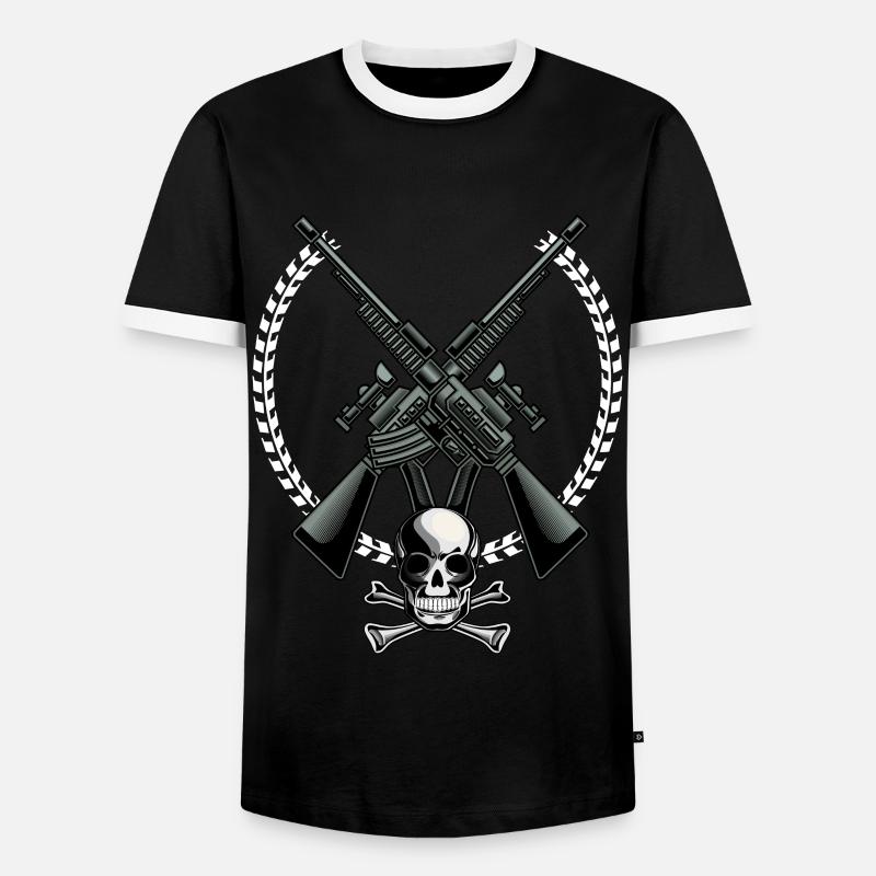 weapons - Men's Ringer Shirt - black/white