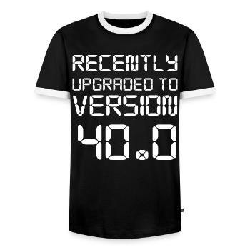 40. Geburtstag - Männer Kontrast-T-Shirt - Schwarz/Weiß - Vorne - AI Model Female 172 light (172cm) & AI Model Male 178 light (178cm)
