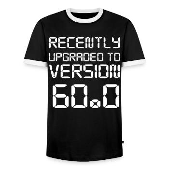 60. Geburtstag - Männer Kontrast-T-Shirt - Schwarz/Weiß - Vorne - AI Model Female 172 light (172cm) & AI Model Male 178 light (178cm)