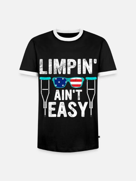 Gebrochenes Bein Spruch - Fraktur Gipsbein - Männer Kontrast-T-Shirt - Schwarz/Weiß