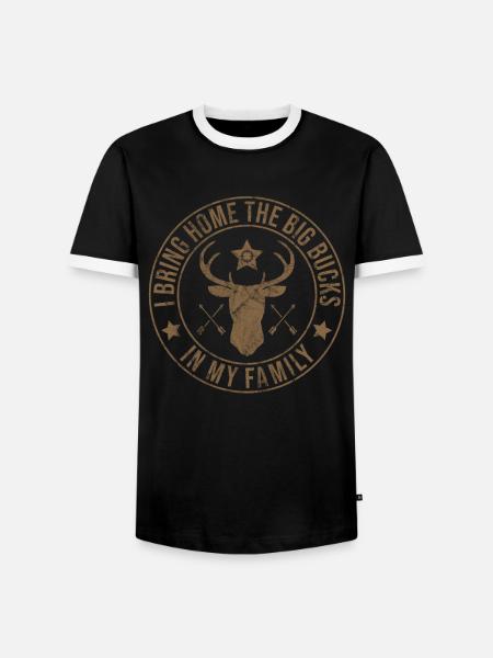 HIrschgeweih Hirschjagd Jagd Jagdsaison - Männer Kontrast-T-Shirt - Schwarz/Weiß