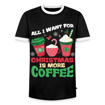 Cadeaux de Noël Noël - T-shirt contrasté Homme - noir/blanc - Devant - AI Model Female 172 light (172cm) & AI Model Male 178 light (178cm)