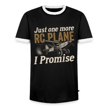 RC Airplane Model Making Model Airplane - Men's Ringer Shirt - black/white - Front - AI Model Female 172 light (172cm) & AI Model Male 178 light (178cm)