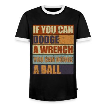 Vintage Dodgeball Team Sport - Männer Kontrast-T-Shirt - Schwarz/Weiß - Vorne - AI Model Female 172 light (172cm) & AI Model Male 178 light (178cm)