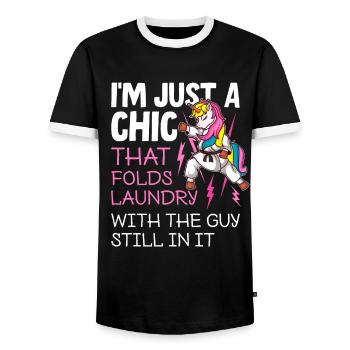 Funny Brazilian Jiu Jitsu Quote BJJ Women - Men's Ringer Shirt - black/white - Front - AI Model Female 172 light (172cm) & AI Model Male 178 light (178cm)