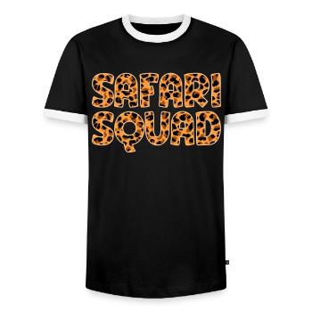 Safari Squad - African Safari Adventures - T-shirt contrasté Homme - noir/blanc - Devant - AI Model Female 172 light (172cm) & AI Model Male 178 light (178cm)