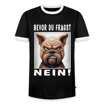 Bevor du fragst nein Hund - Männer Kontrast-T-Shirt - Schwarz/Weiß - Vorne - AI Model Female 172 light (172cm) & AI Model Male 178 light (178cm)