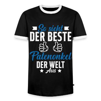so sieht der beste patenonkel der welt aus - Männer Kontrast-T-Shirt - Schwarz/Weiß - Vorne - AI Model Female 172 light (172cm) & AI Model Male 178 light (178cm)