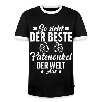 so sieht der beste patenonkel der welt aus - Männer Kontrast-T-Shirt - Schwarz/Weiß - Vorne - AI Model Female 172 light (172cm) & AI Model Male 178 light (178cm)