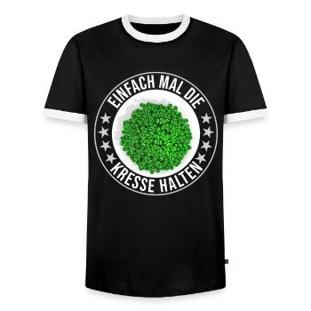 Einfach Mal die Kresse Halten Gartenlust Gärtner - Männer Kontrast-T-Shirt - Schwarz/Weiß - Vorne - AI Model Female 172 light (172cm) & AI Model Male 178 light (178cm)