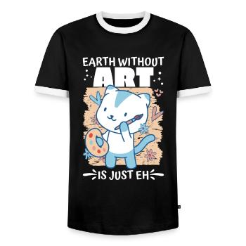 Kunstlehrer Lustiger Spruch Kunstkurs Kunstklasse - Männer Kontrast-T-Shirt - Schwarz/Weiß - Vorne - AI Model Female 172 light (172cm) & AI Model Male 178 light (178cm)