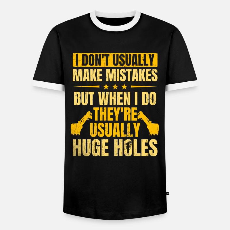 Retro Bagger Spruch Baggerfahrer Baustelle - Männer Kontrast-T-Shirt - Schwarz/Weiß