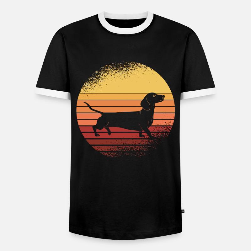 Dackel Hundehalter Hundebesitzer Geschenkidee - Männer Kontrast-T-Shirt - Schwarz/Weiß