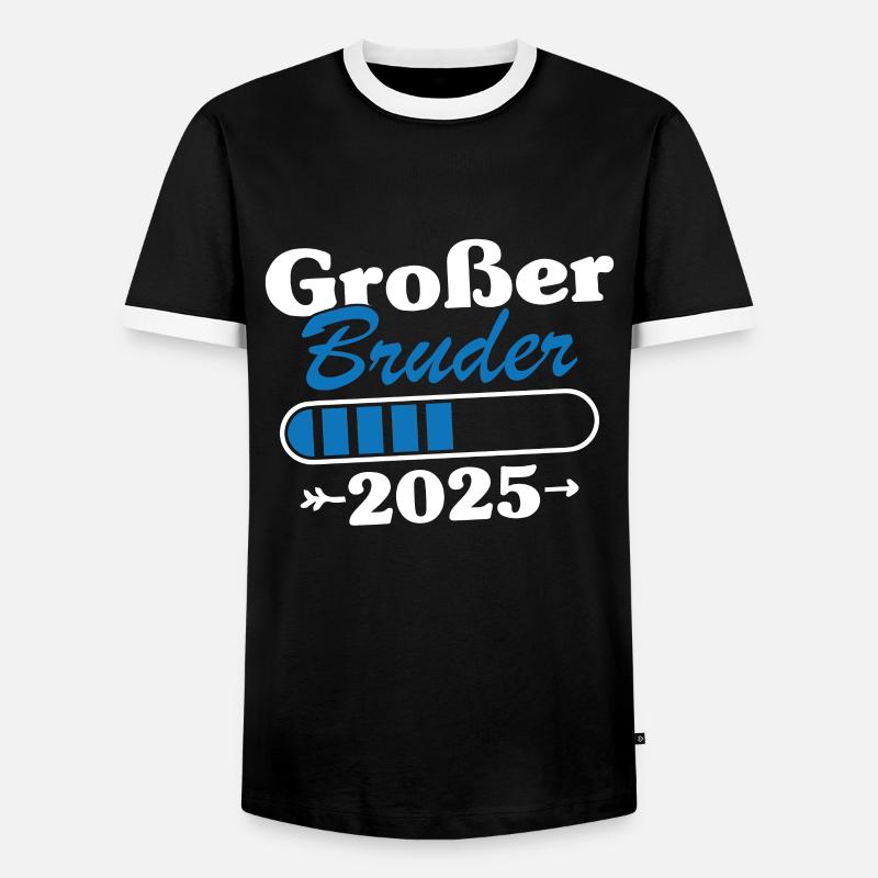 Großer Bruder Loading 2025 - Männer Kontrast-T-Shirt - Schwarz/Weiß