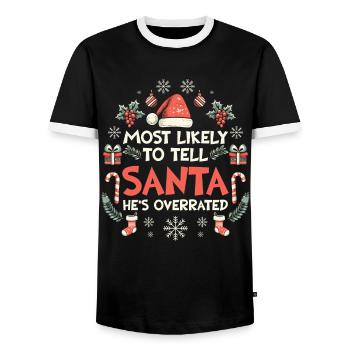Noël Noël disant humour sarcasme drôle - T-shirt contrasté Homme - noir/blanc - Devant - AI Model Female 172 light (172cm) & AI Model Male 178 light (178cm)