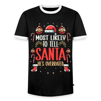Noël Noël disant humour sarcasme drôle - T-shirt contrasté Homme - noir/blanc - Devant - AI Model Female 172 light (172cm) & AI Model Male 178 light (178cm)