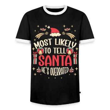 Noël Noël disant humour sarcasme drôle - T-shirt contrasté Homme - noir/blanc - Devant - AI Model Female 172 light (172cm) & AI Model Male 178 light (178cm)