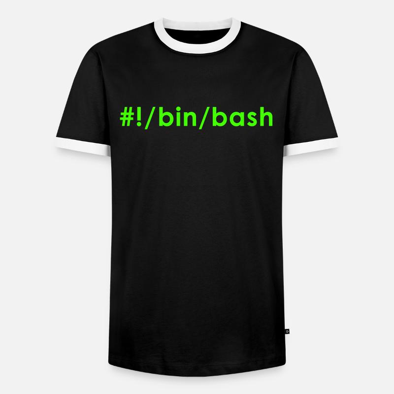 Unix Linux Bash - Männer Kontrast-T-Shirt - Schwarz/Weiß