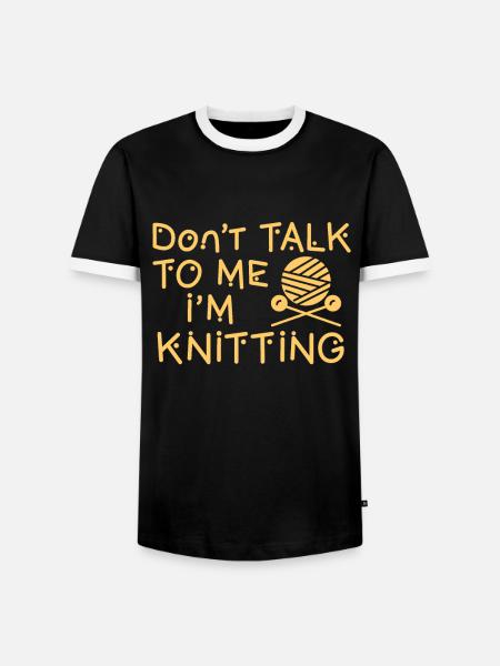 Knitting - Leave me alone - Men's Ringer Shirt - black/white