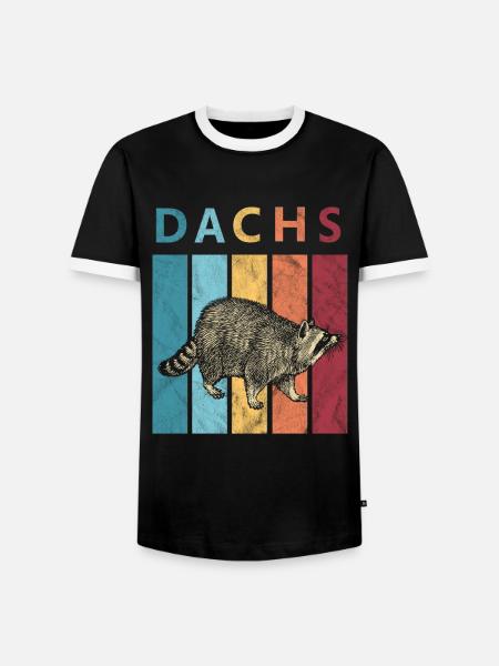 Dachs Retro - Männer Kontrast-T-Shirt - Schwarz/Weiß