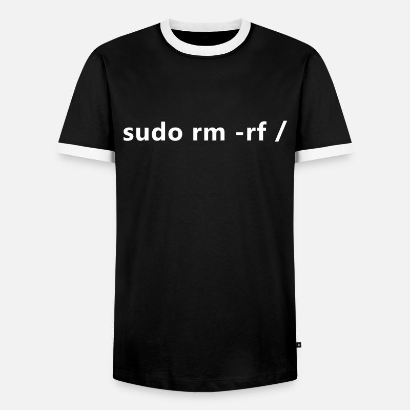 Linux Admin Programmer sudo rm rf / Linux - T-shirt contrasté Homme - noir/blanc