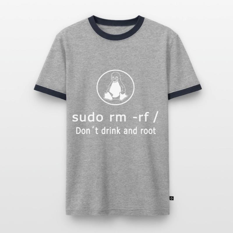 Linux Admin Programmierer sudo rm rf / Männer Kontrast-T-Shirt
