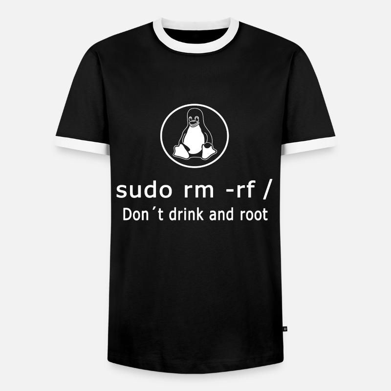 Linux Admin Programmierer sudo rm rf / - Männer Kontrast-T-Shirt - Schwarz/Weiß
