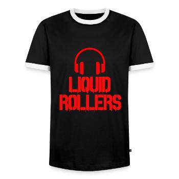 Rouleaux liquides Drum And Bass - T-shirt contrasté Homme - noir/blanc - Devant - AI Model Female 172 light (172cm) & AI Model Male 178 light (178cm)