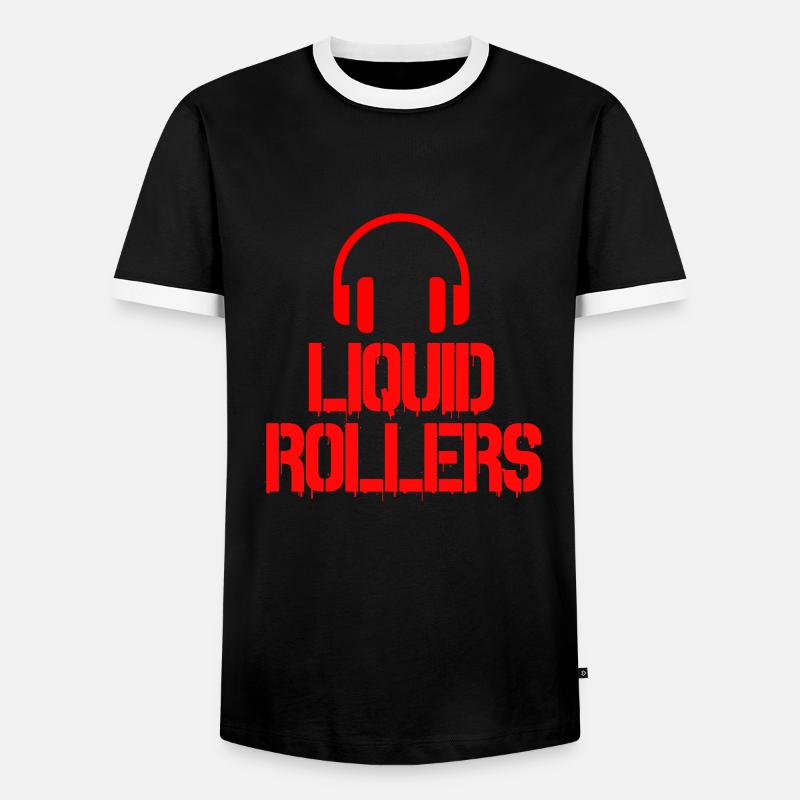Drum And Bass Liquid Rollers - Männer Kontrast-T-Shirt - Schwarz/Weiß